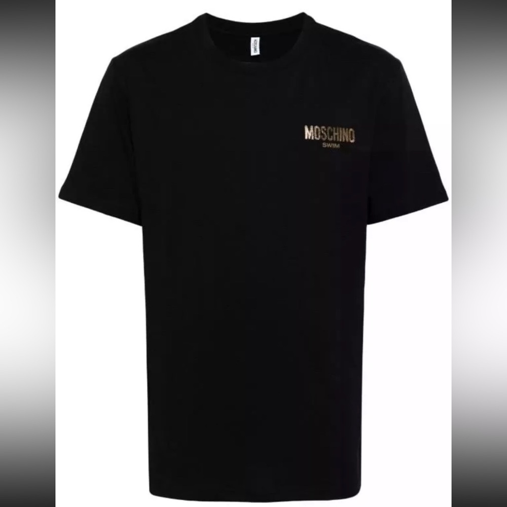 MOSCHINO Swim T Shirt Mens Black Tee Medium - Nwt-  Model V3A0706 - Picture 3 of 10
